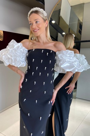 İnci Detaylı Elbise 